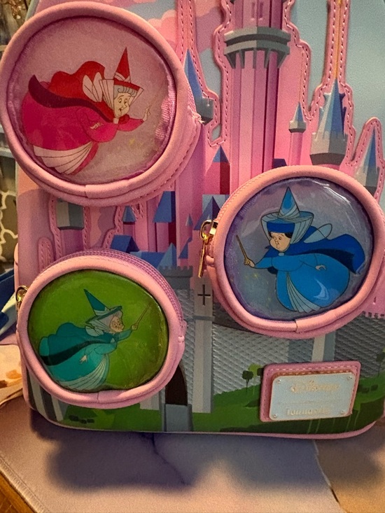 Loungefly Handbags - Loungefly Pink Disney Fairy Godmothers Castle Backpack